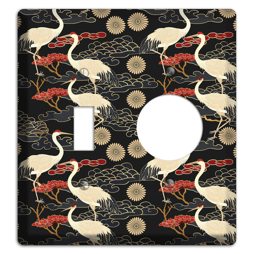 Obsidian Crane Procession Toggle / Receptacle Wallplate
