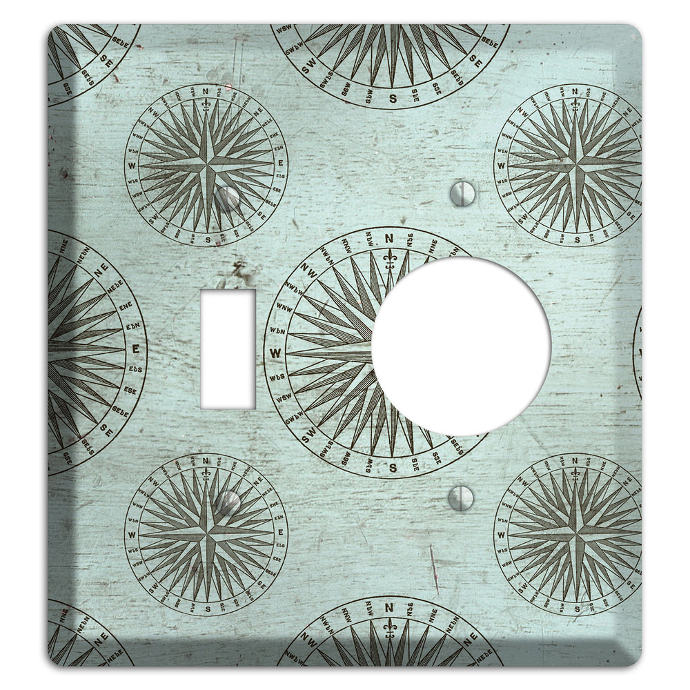 Compass & Current Toggle / Receptacle Wallplate
