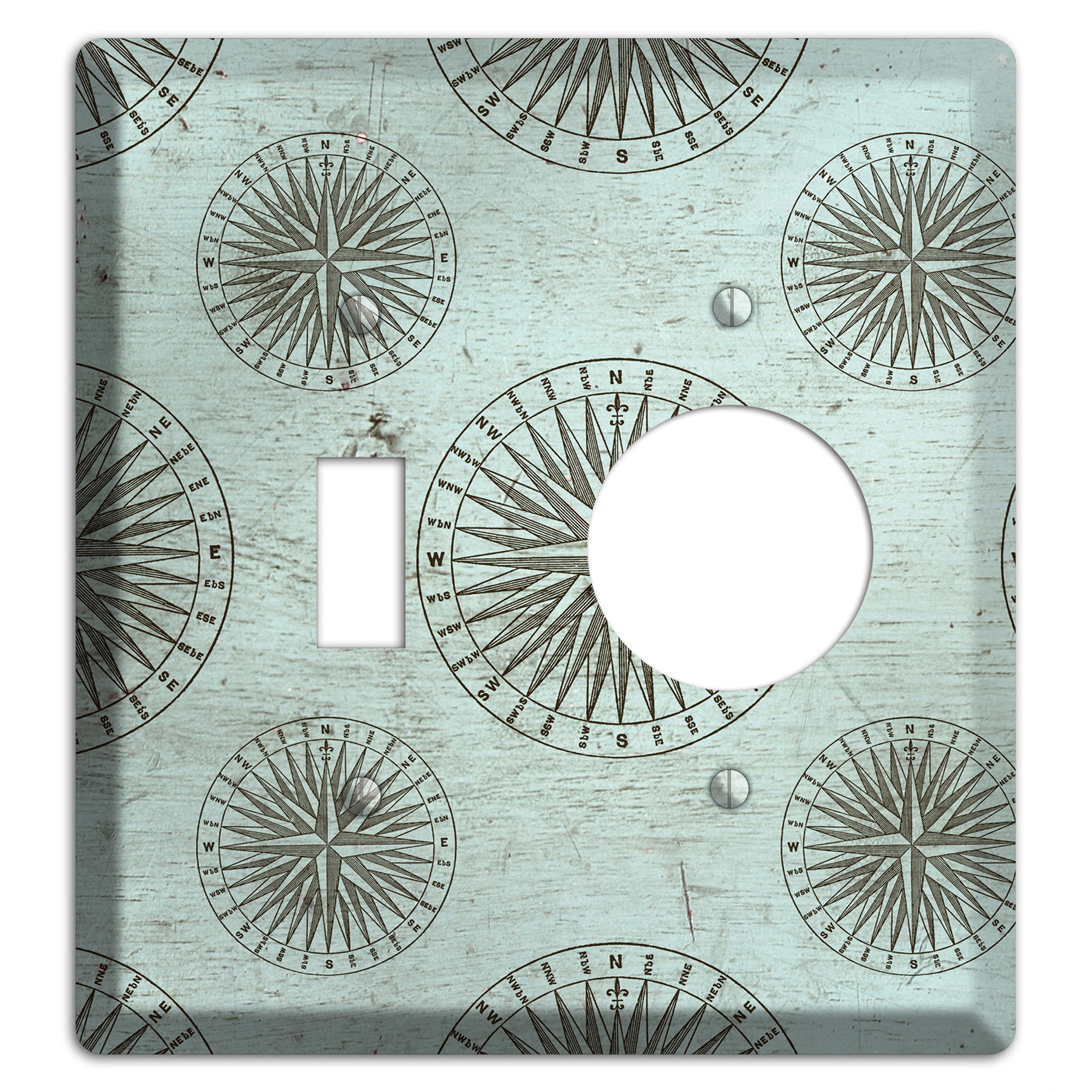 Compass & Current Toggle / Receptacle Wallplate