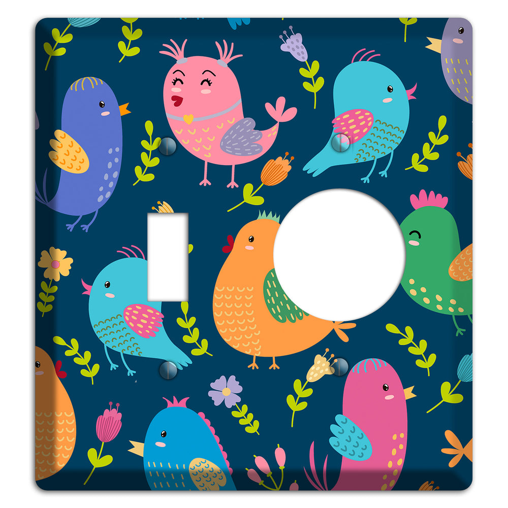 Jungle Chorus (Navy) Toggle / Receptacle Wallplate
