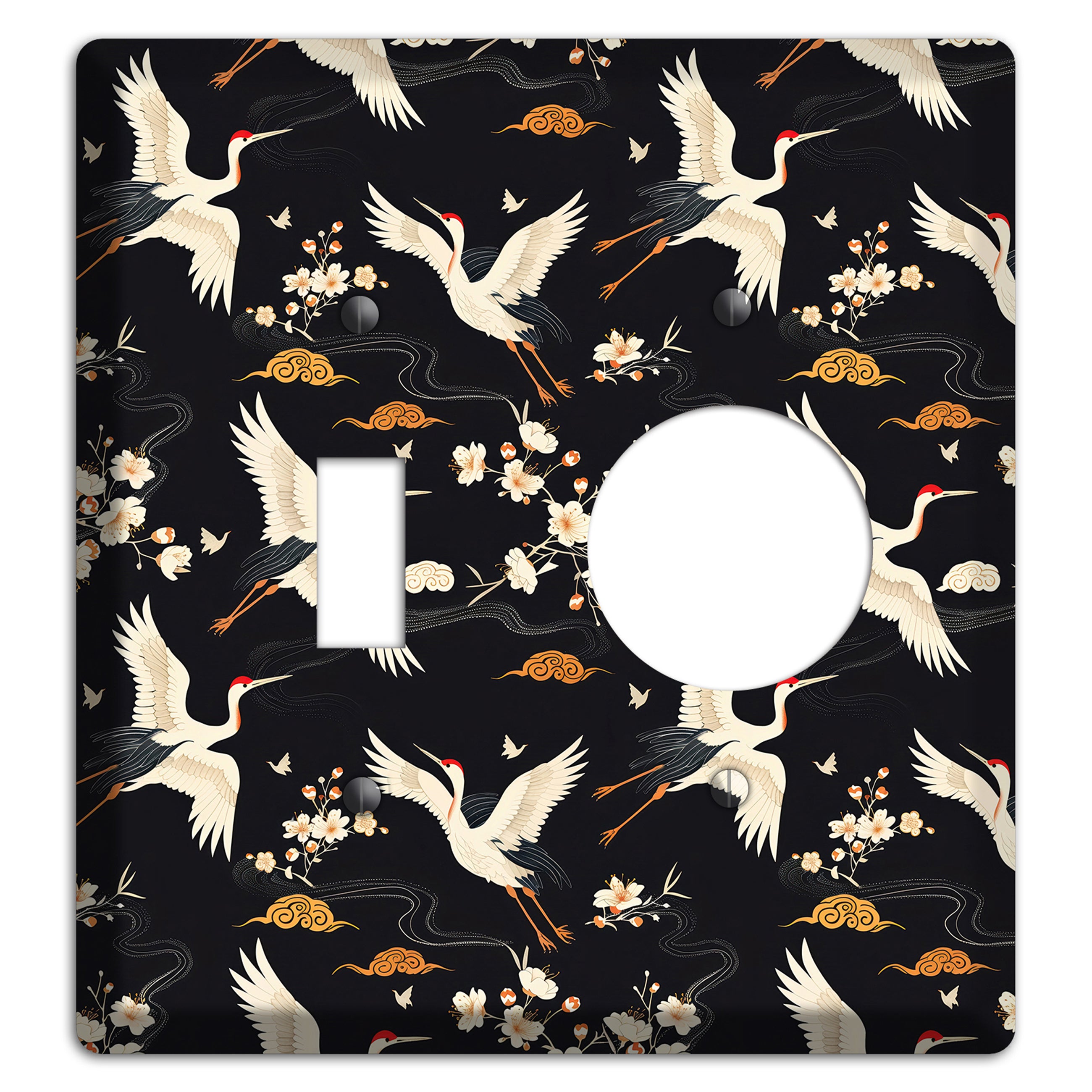 Obsidian Crane Nocturne Toggle / Receptacle Wallplate