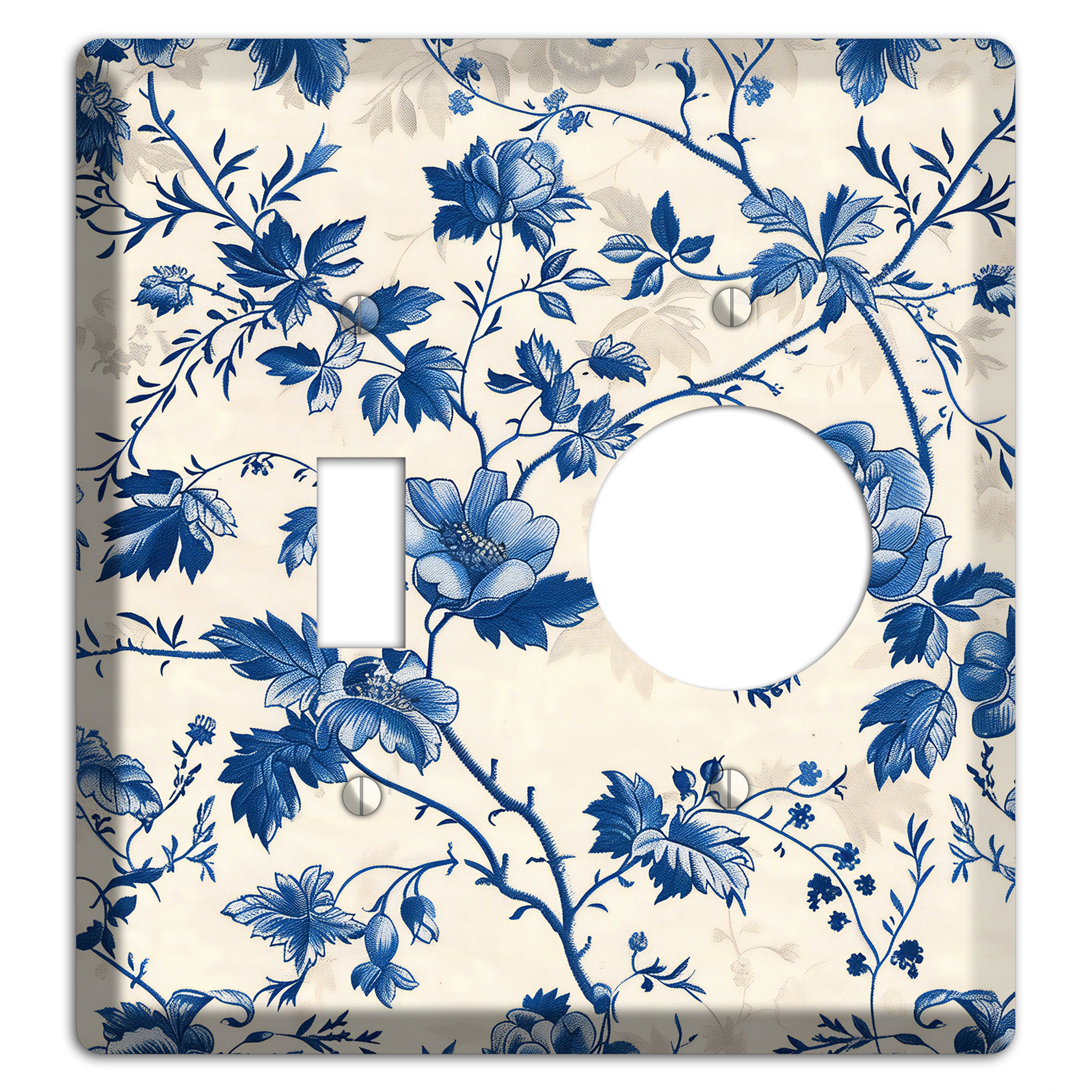 Porcelain Garden Riot Toggle / Receptacle Wallplate