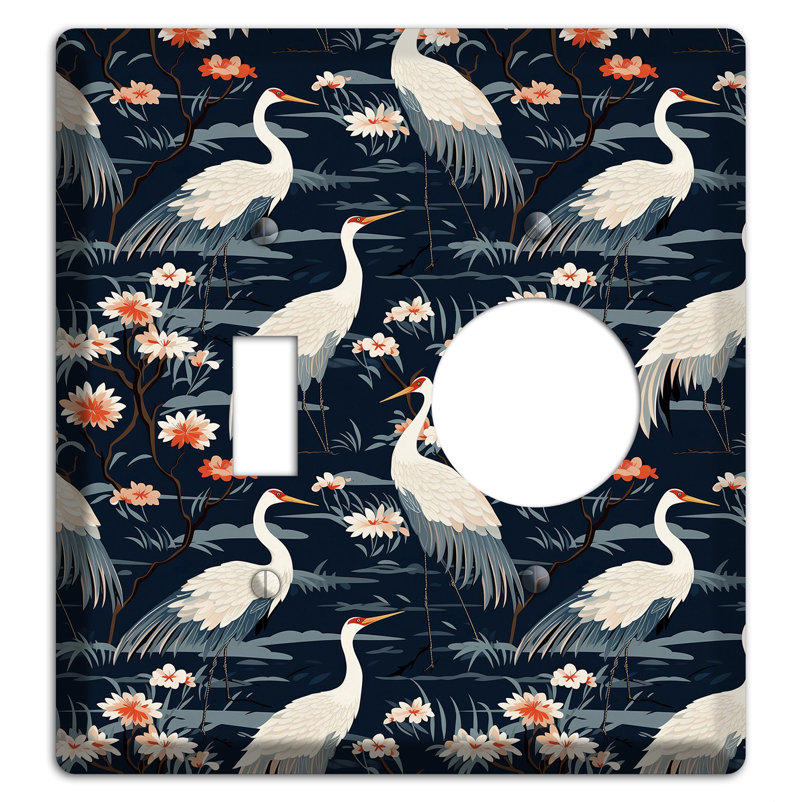 Navy Heron Nocturne Toggle / Receptacle Wallplate