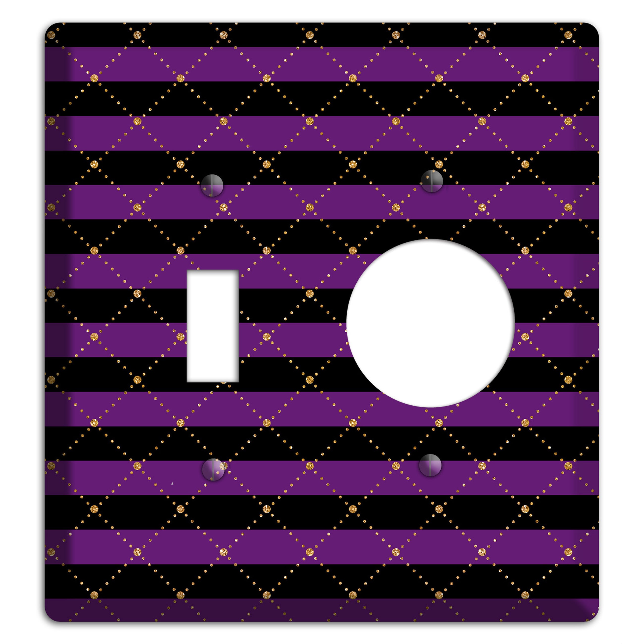 Striped Harlequin Glow Toggle / Receptacle Wallplate
