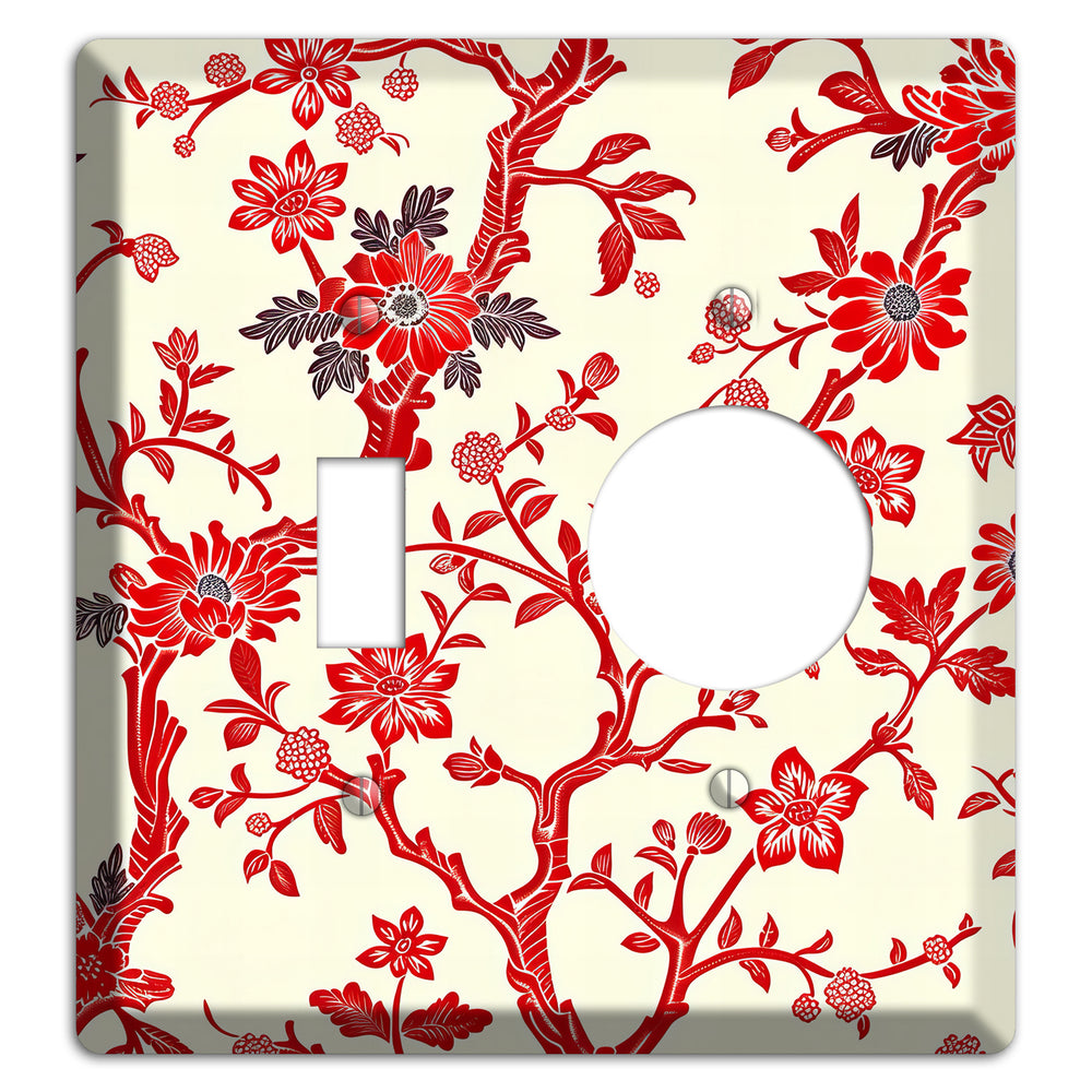 Crimson Branch & Bloom Toggle / Receptacle Wallplate