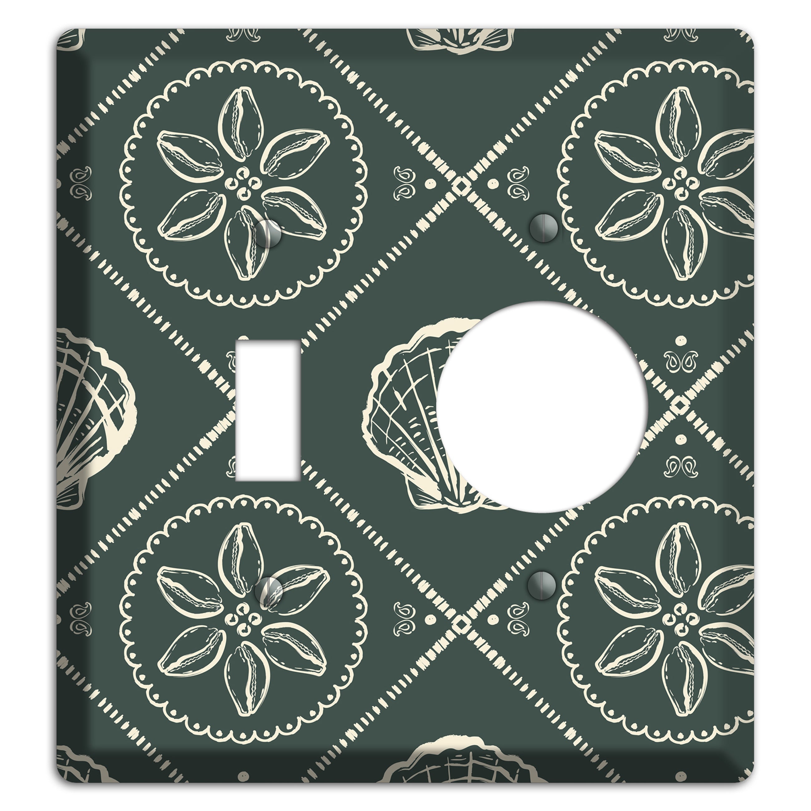 Slate Cowrie Medallion Toggle / Receptacle Wallplate