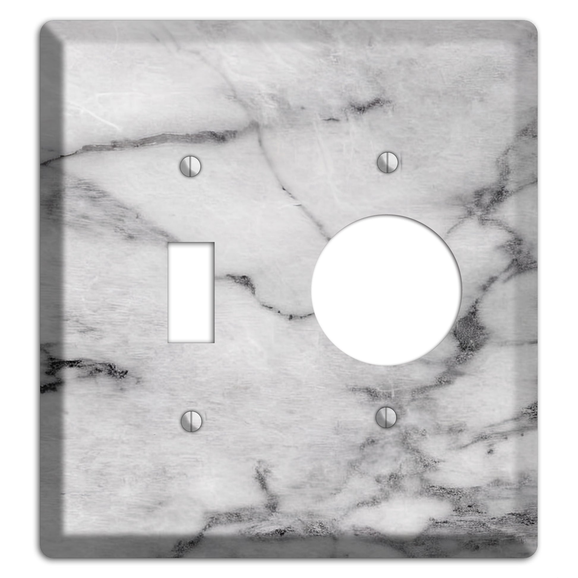 Gray and White Marble Toggle / Receptacle Wallplate