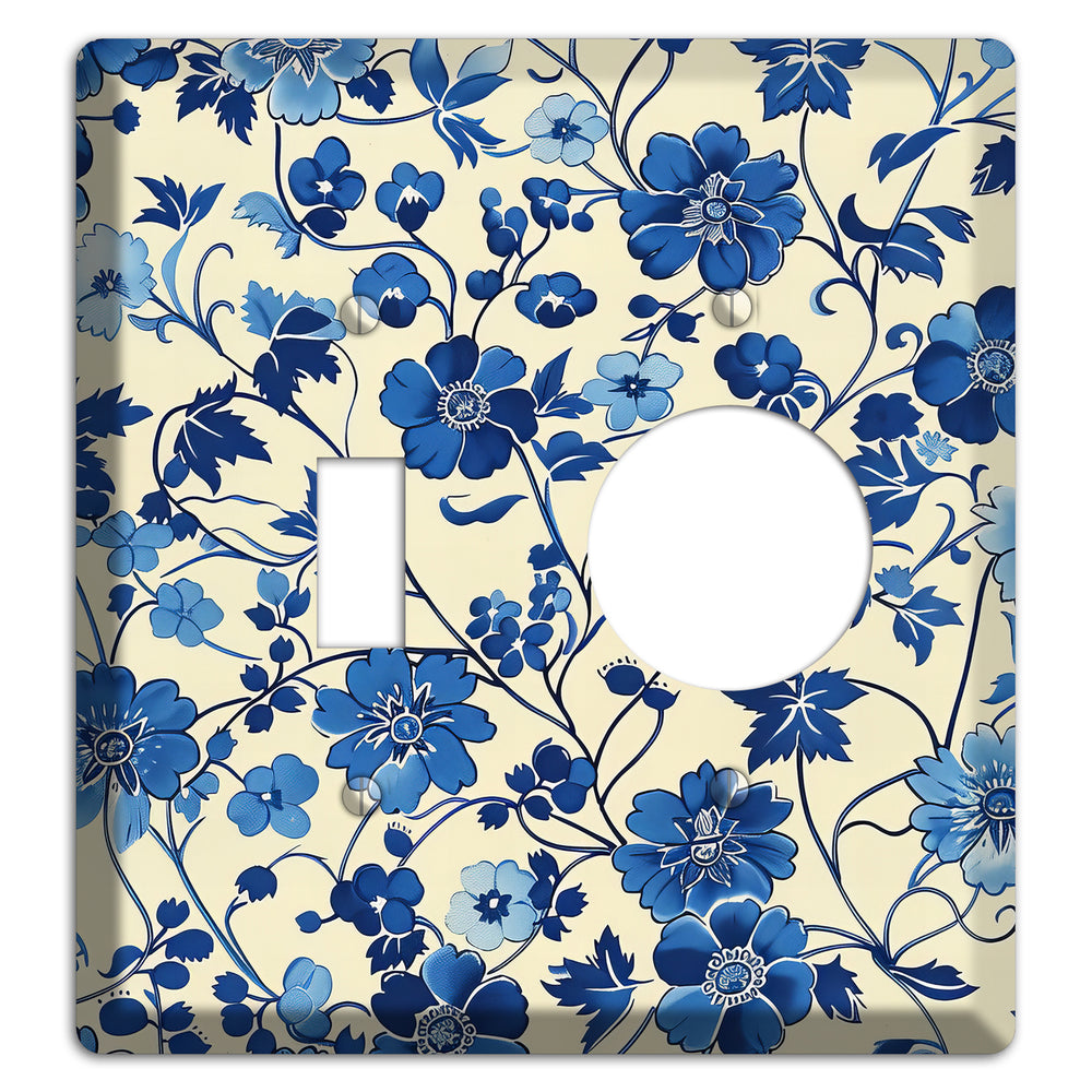 Porcelain Garden Riot Toggle / Receptacle Wallplate