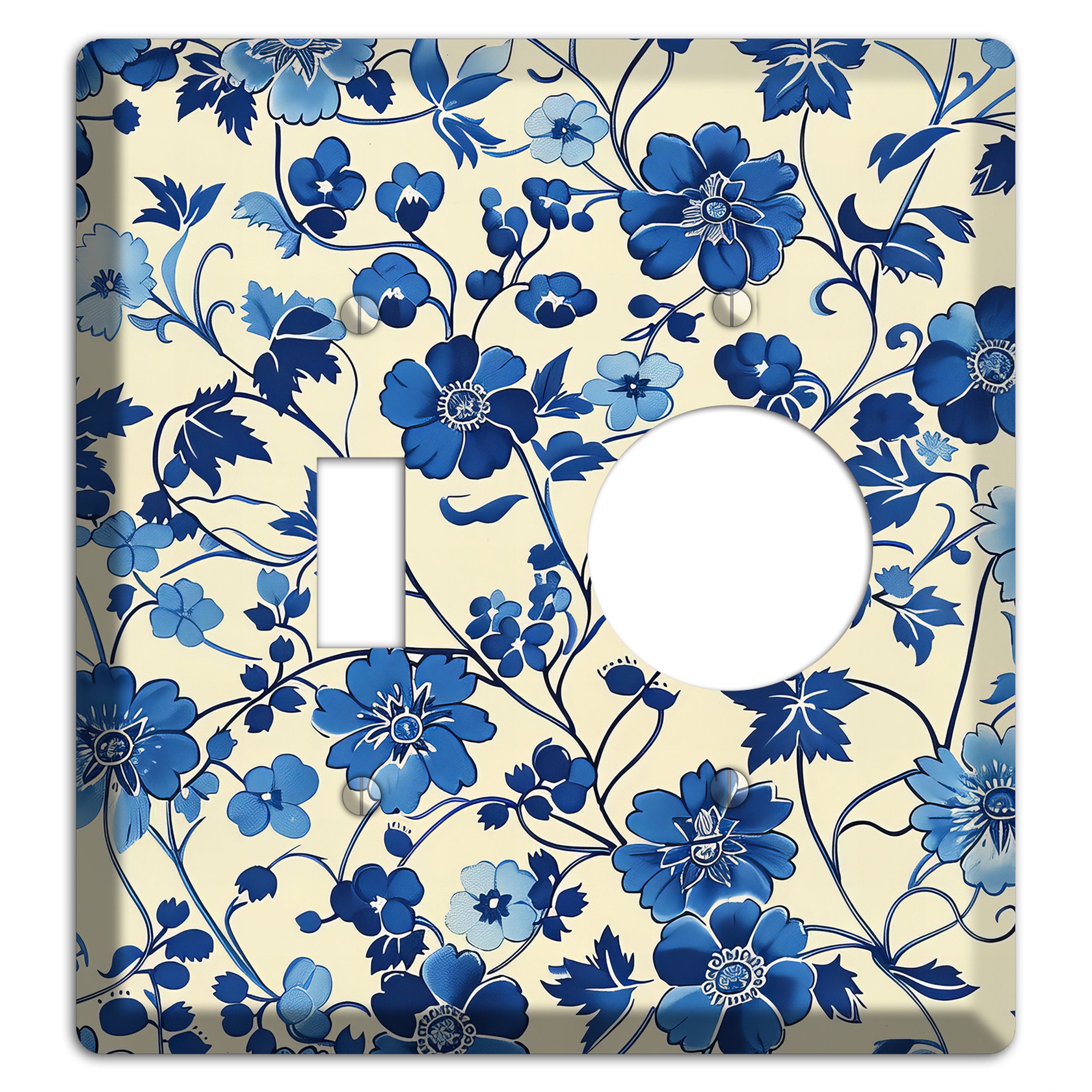 Porcelain Garden Riot Toggle / Receptacle Wallplate