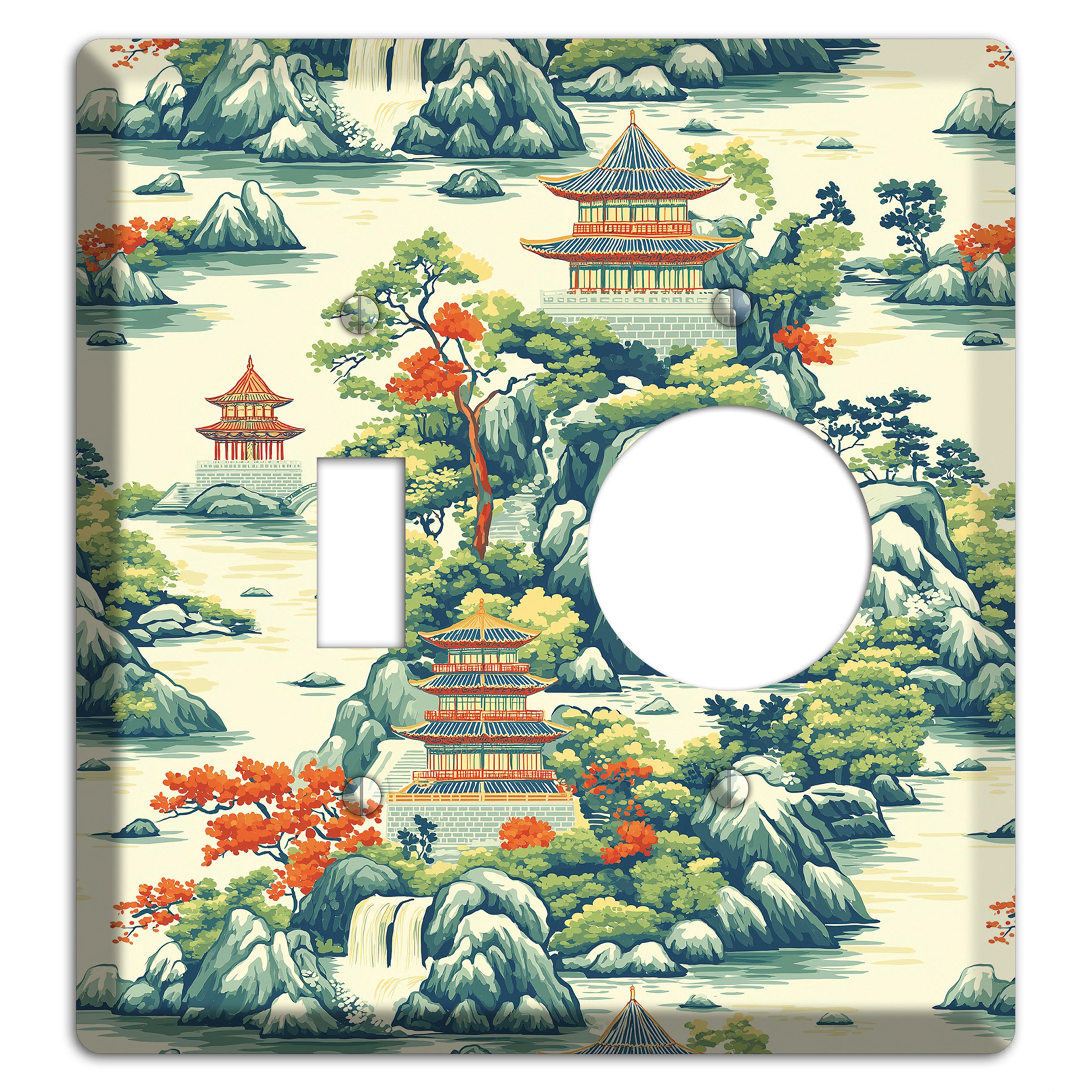 Cascade & Pagoda Toggle / Receptacle Wallplate