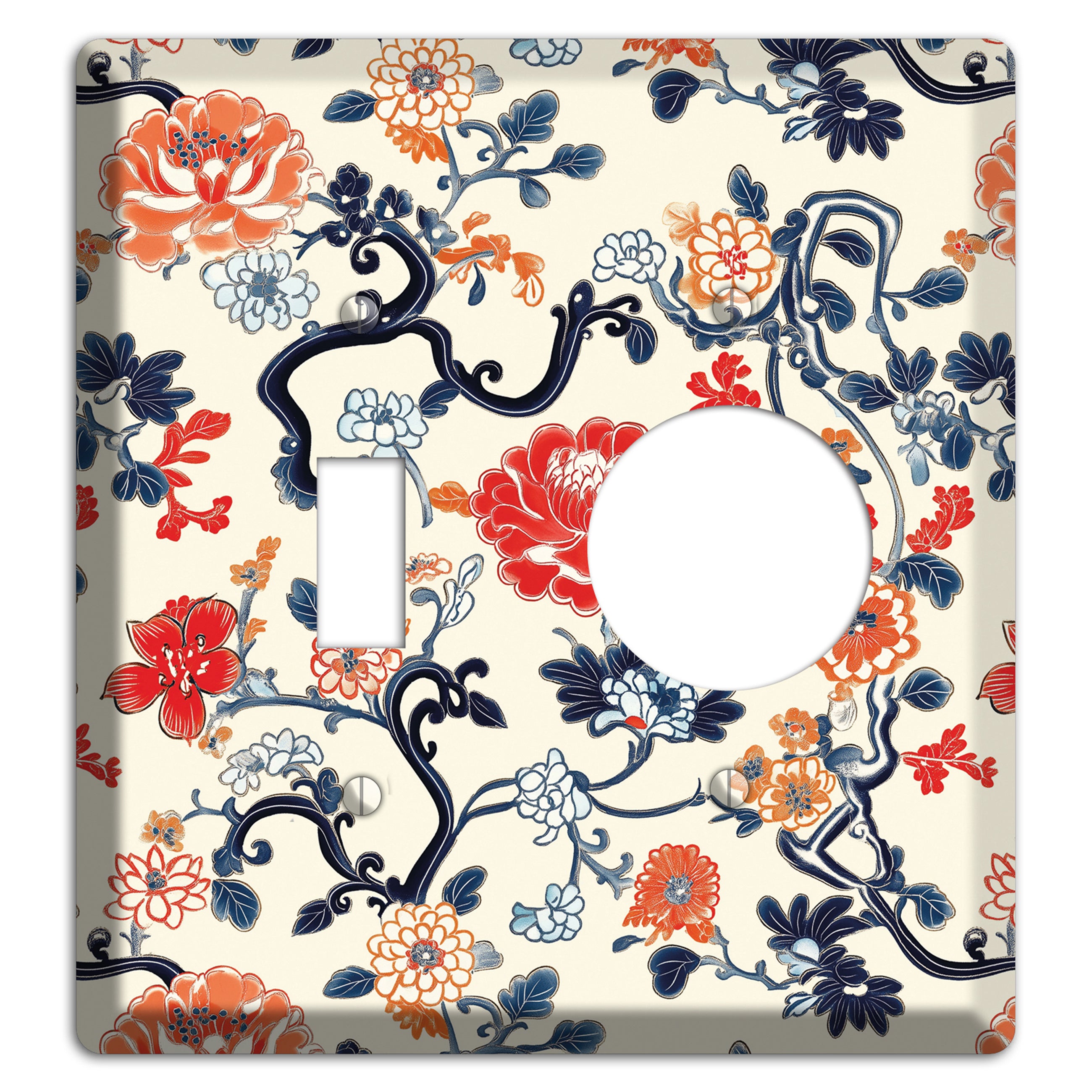 Crimson Garden Scroll Toggle / Receptacle Wallplate
