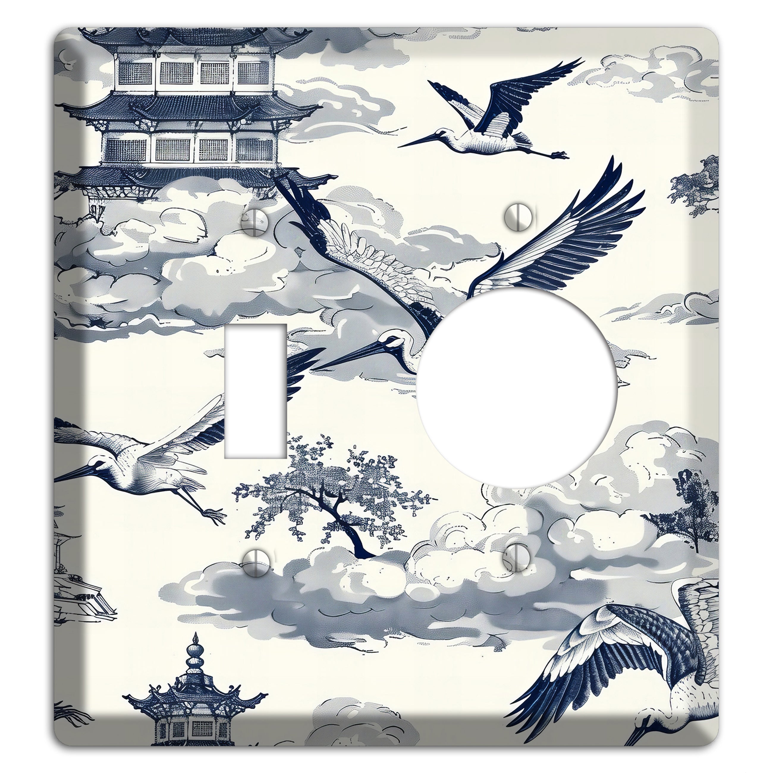Crane Sky Toile Toggle / Receptacle Wallplate