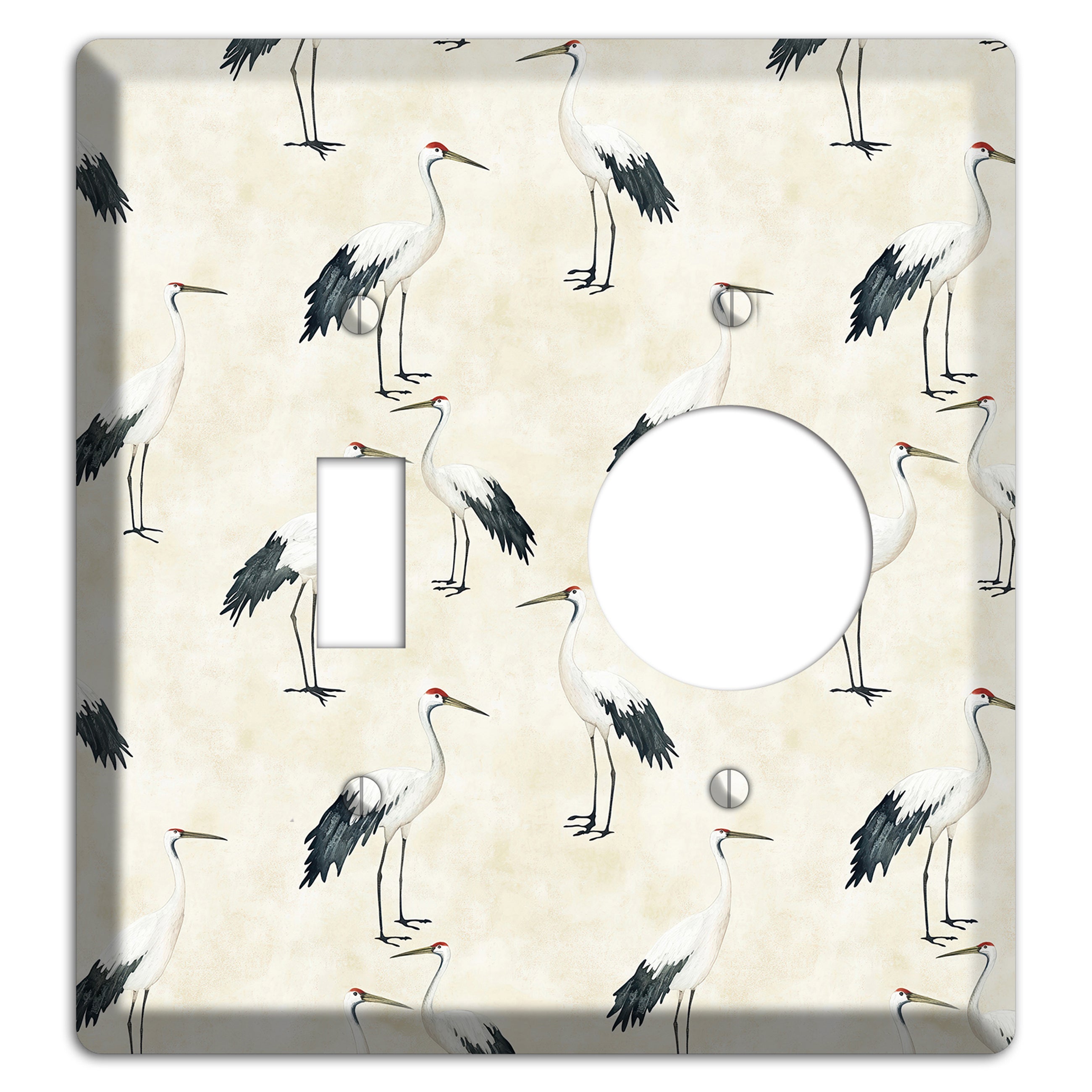 Pearl Crane Garden Toggle / Receptacle Wallplate