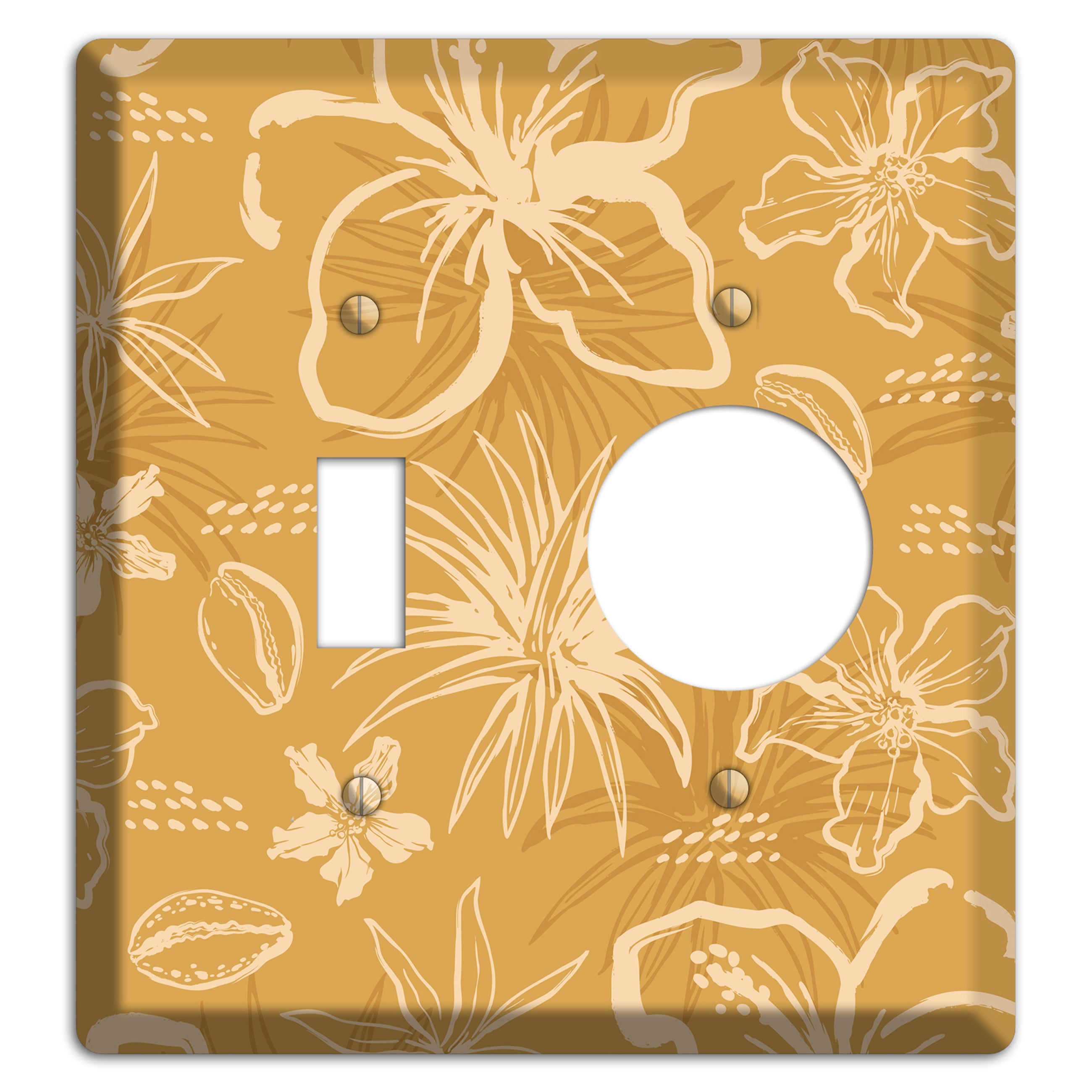 Golden Hibiscus Drift Toggle / Receptacle Wallplate