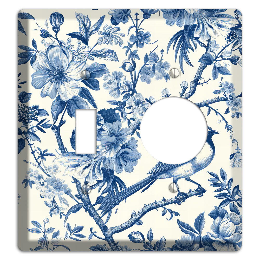 Garden Reverie Blue Toggle / Receptacle Wallplate