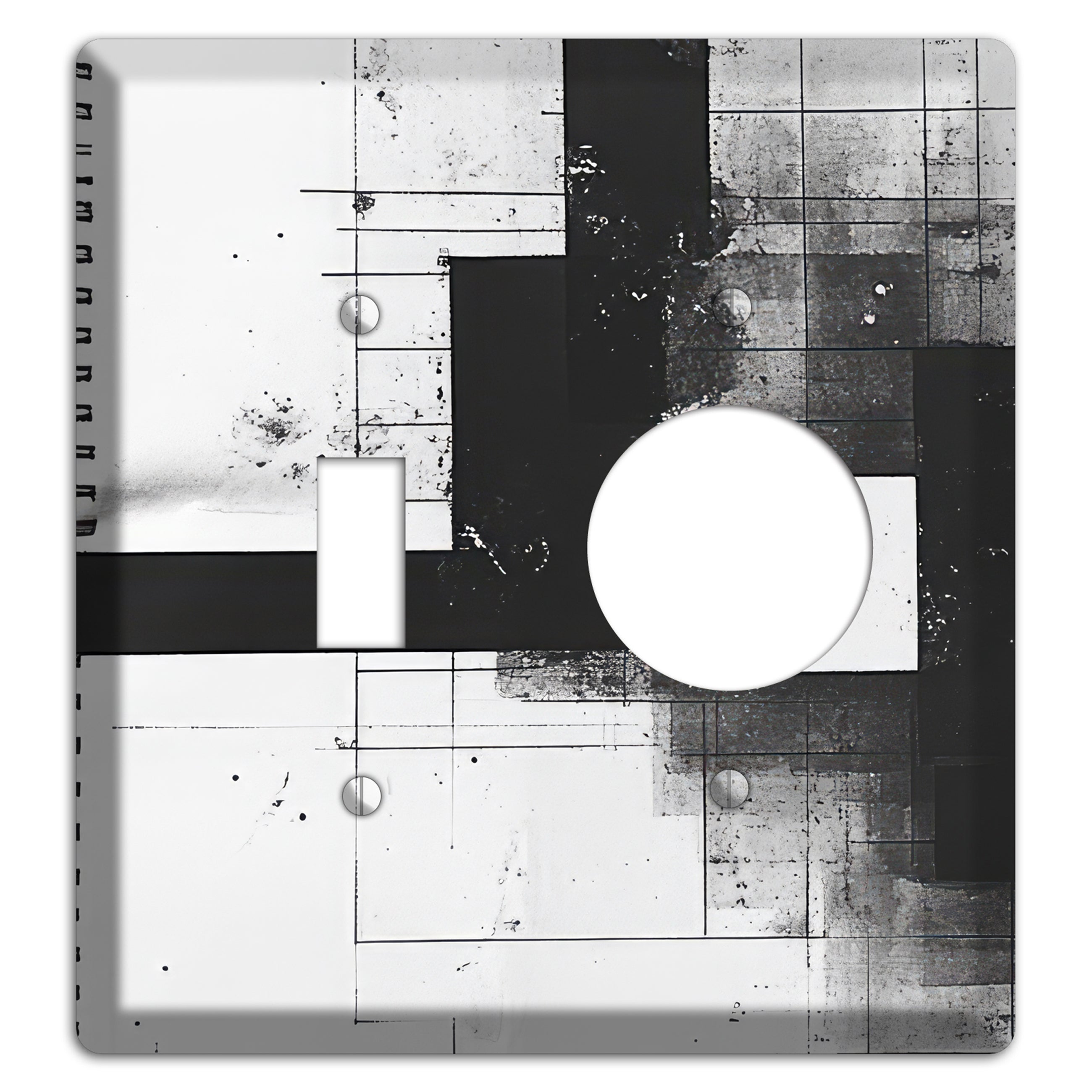 Fractured Blueprint Toggle / Receptacle Wallplate