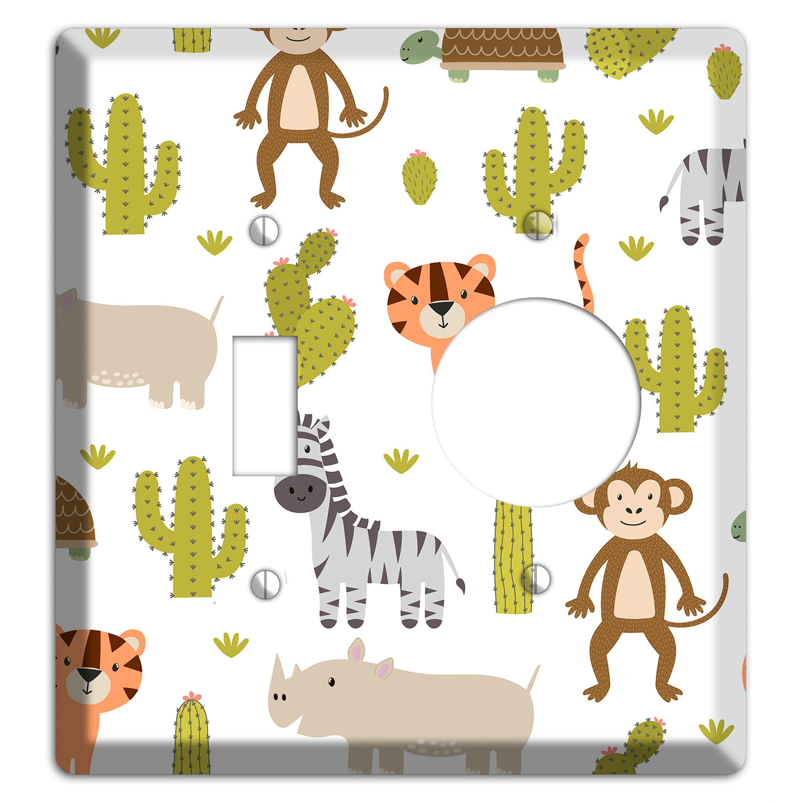 Safari Critters (White) Toggle / Receptacle Wallplate