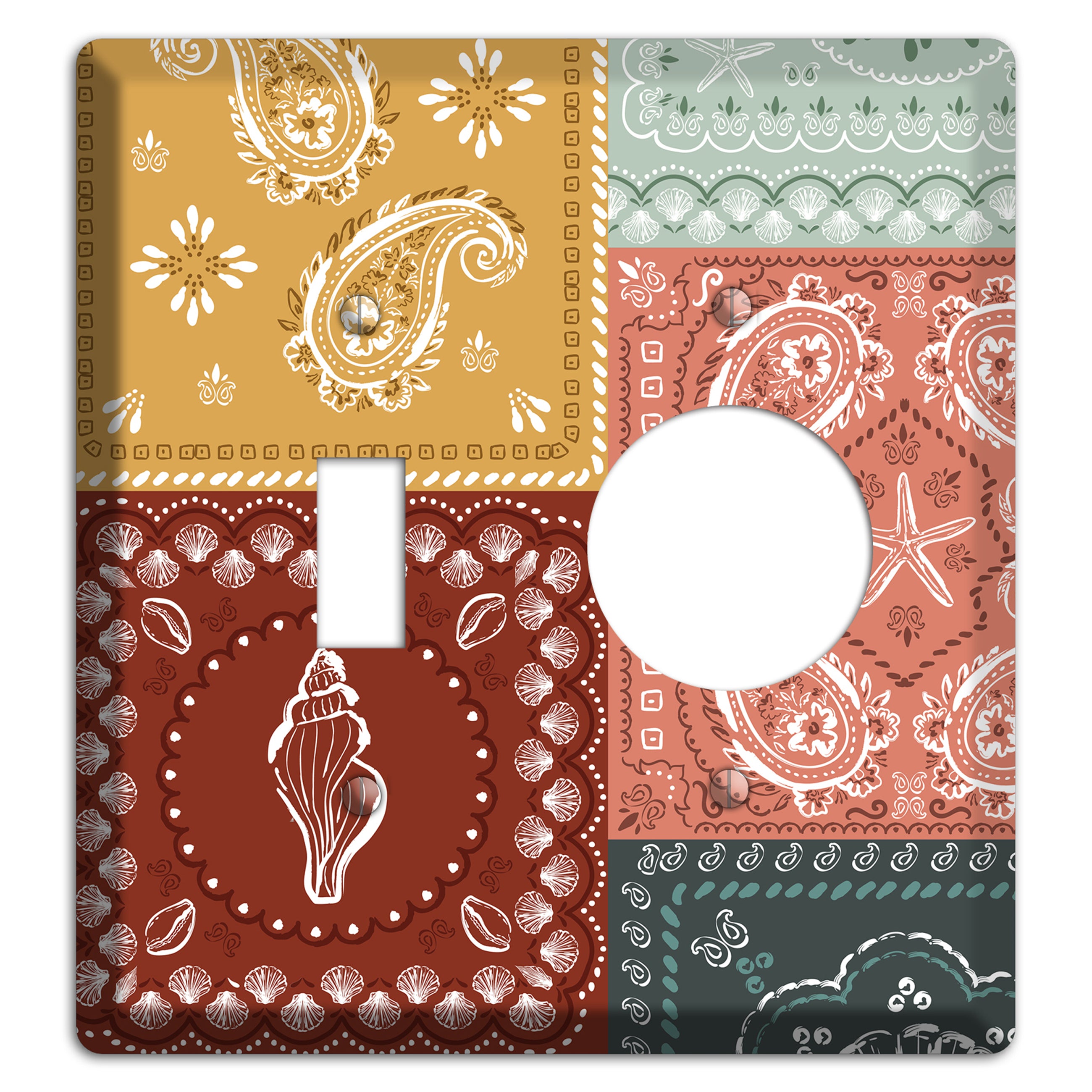 Patchwork Shore Reverie Toggle / Receptacle Wallplate