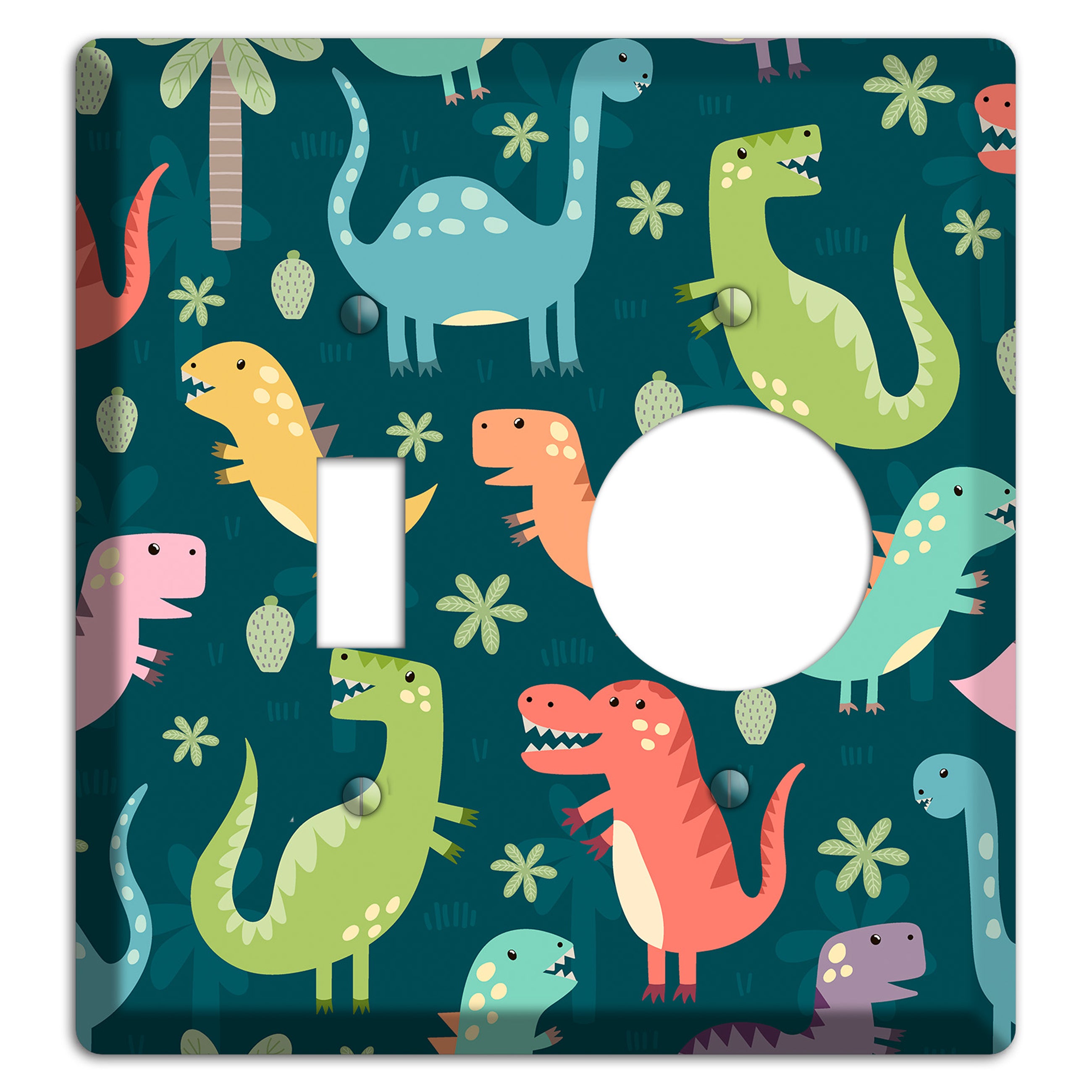 Jurassic Pals (Dark) Toggle / Receptacle Wallplate