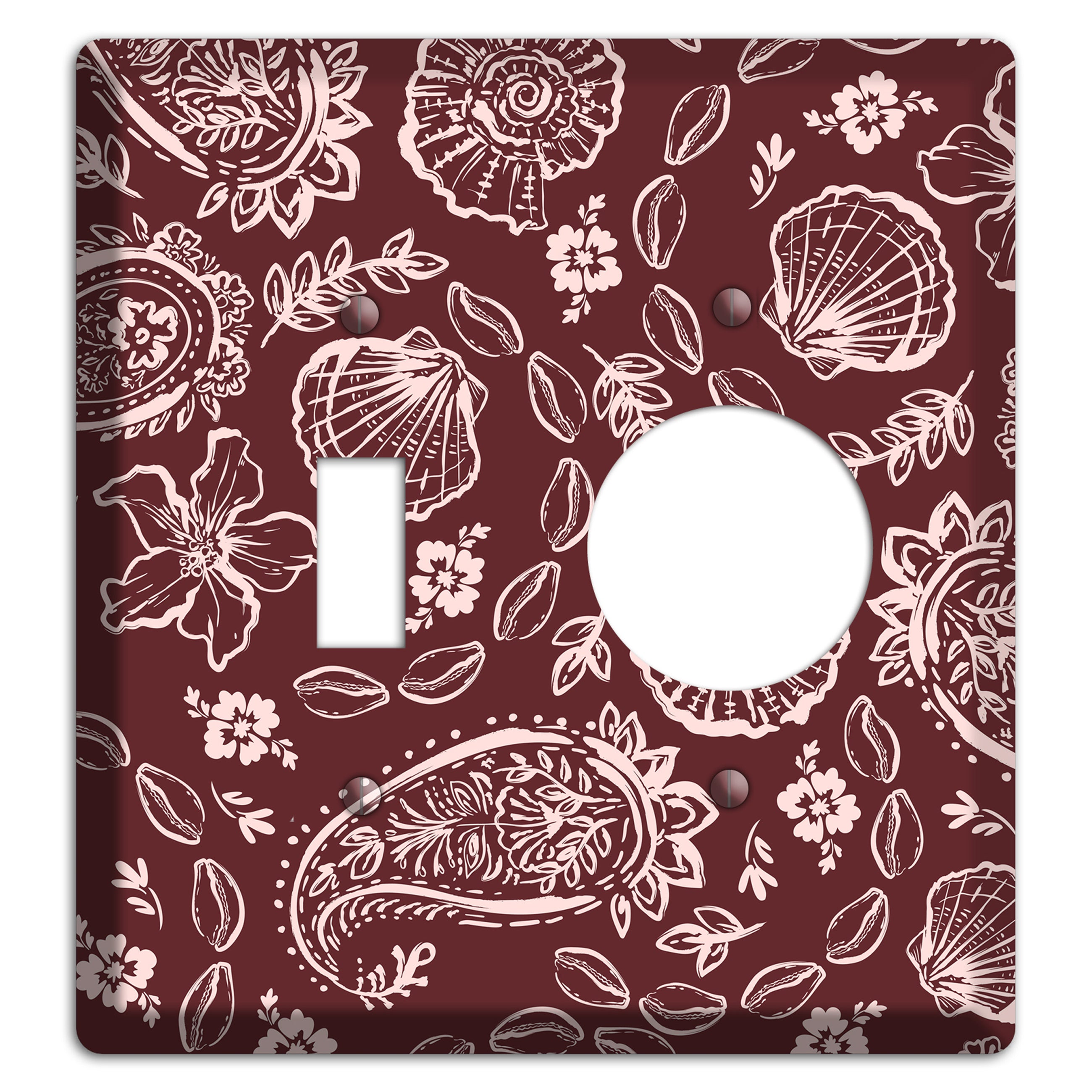 Crimson Shell Paisley Toggle / Receptacle Wallplate