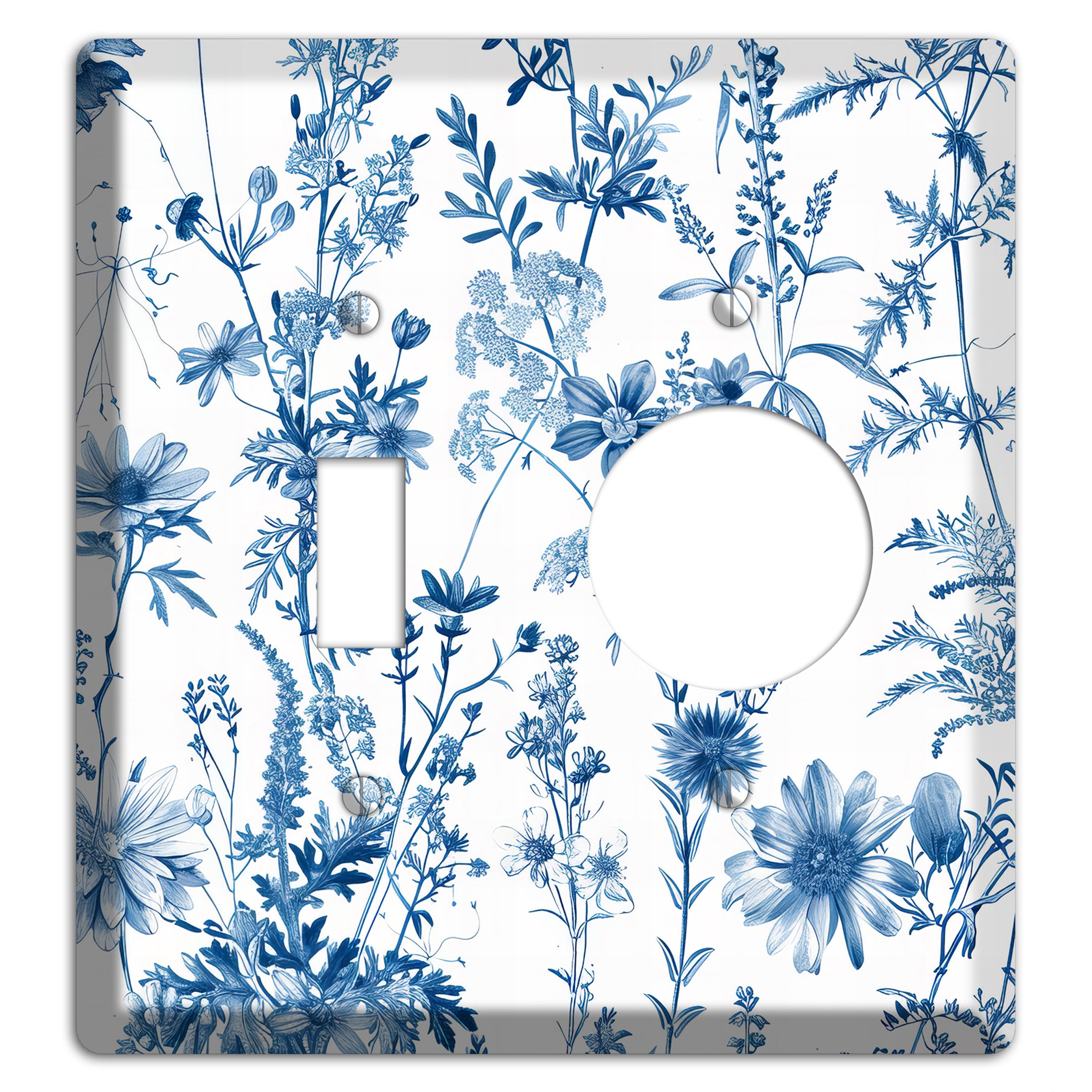 Meadow Pressed Blue Toggle / Receptacle Wallplate