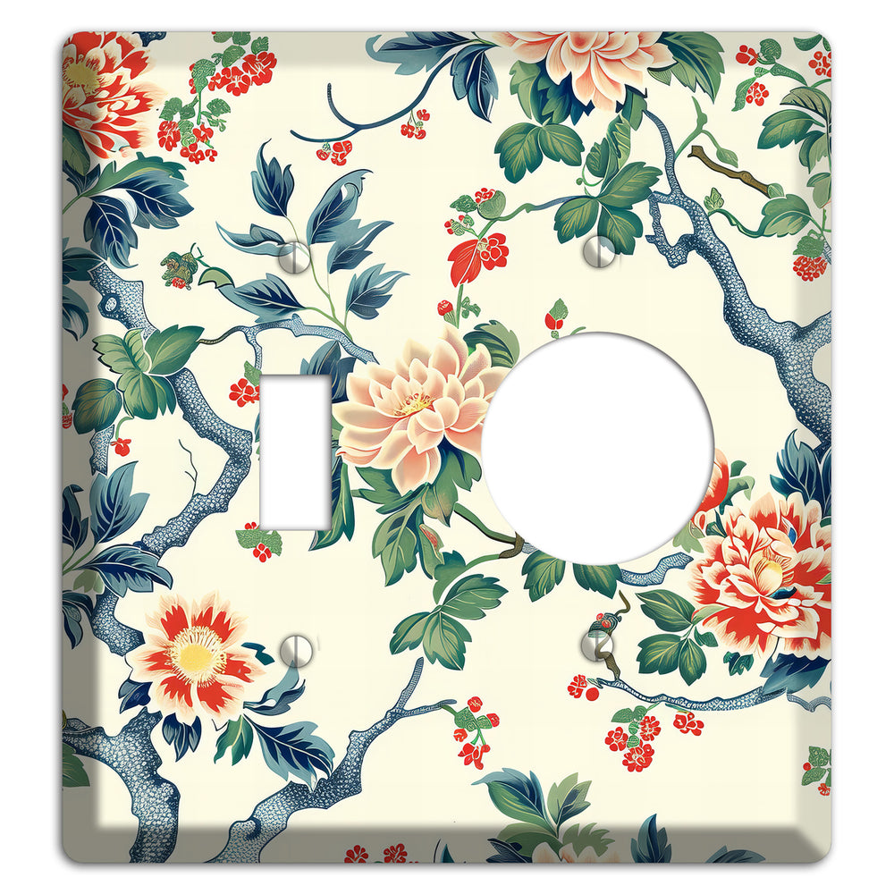 Peony & Branch Toggle / Receptacle Wallplate