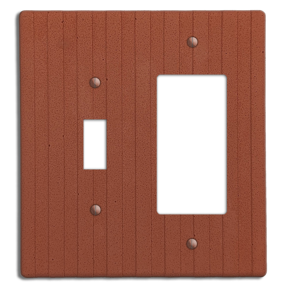 Terra Red Boho Stripes Toggle / Rocker Cover Plate