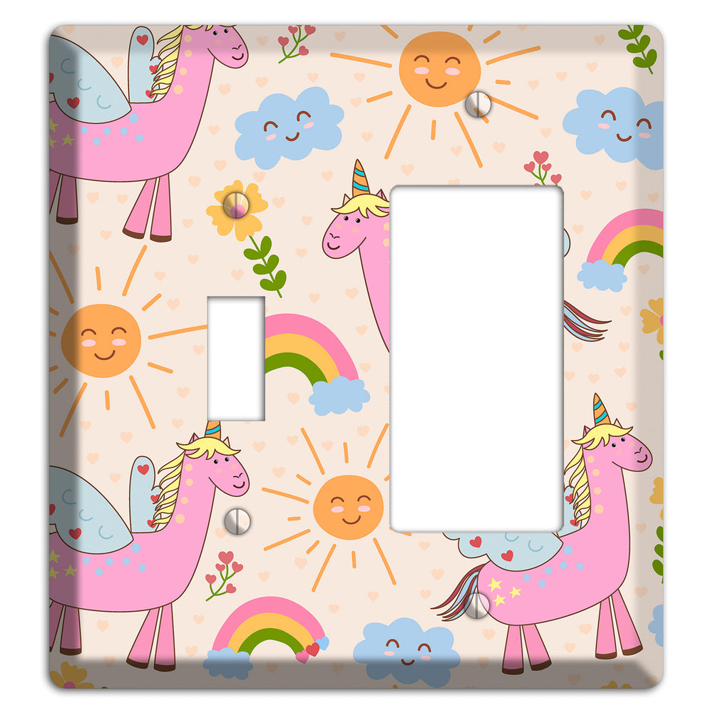 Magic Meadow (Peach) Toggle / Rocker Wallplate