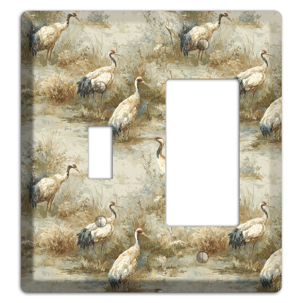 Marshland Crane Reverie Toggle / Rocker Wallplate