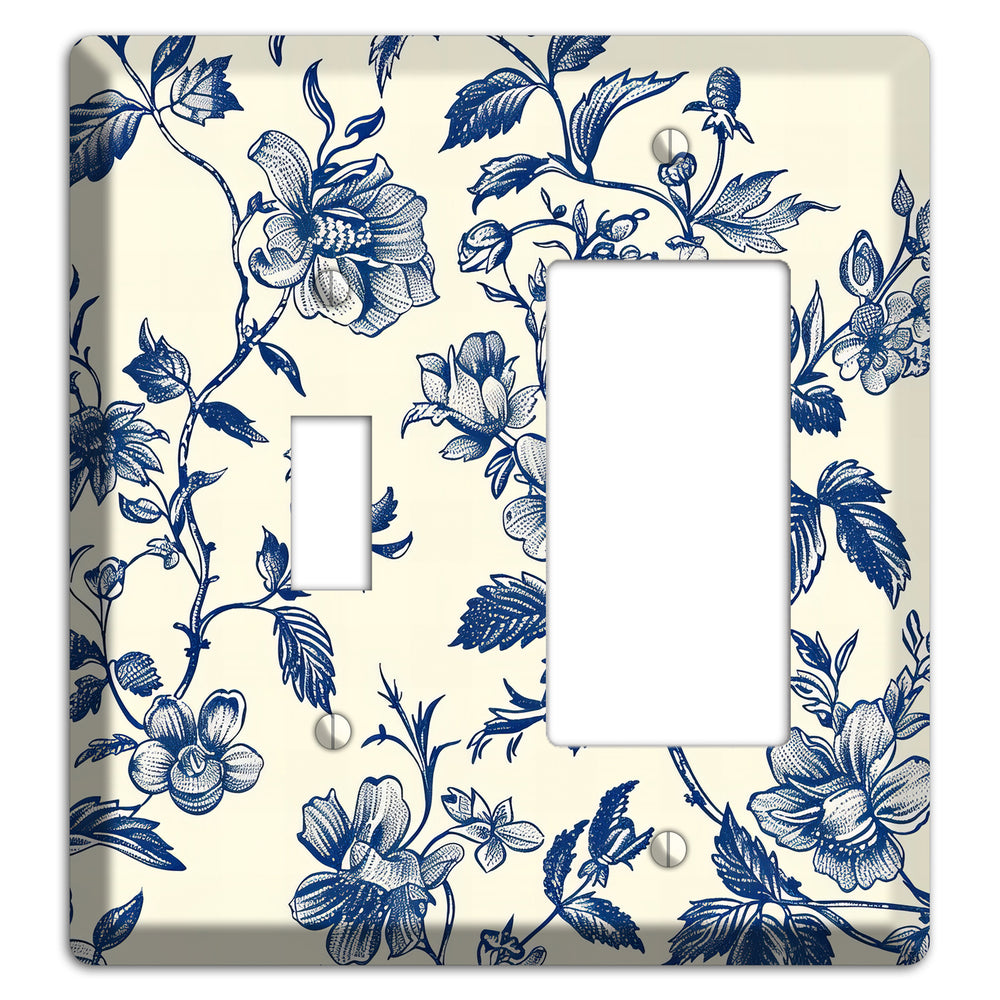 Garden Ink & Ivory Toggle / Rocker Wallplate