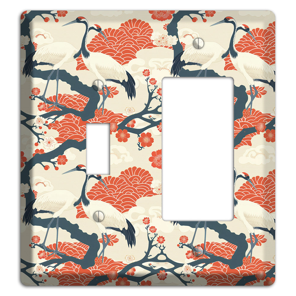 Vermillion Crane Court Toggle / Rocker Wallplate