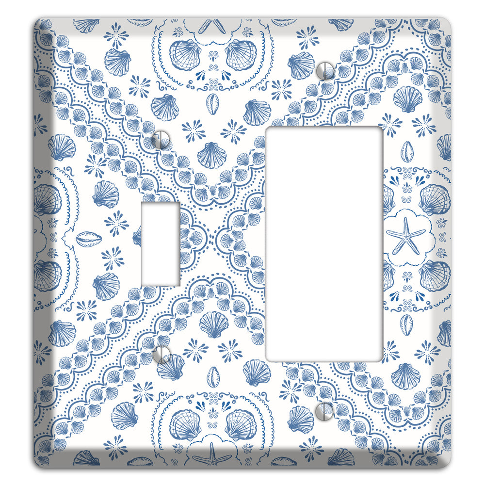 Azure Shell Damask Toggle / Rocker Wallplate
