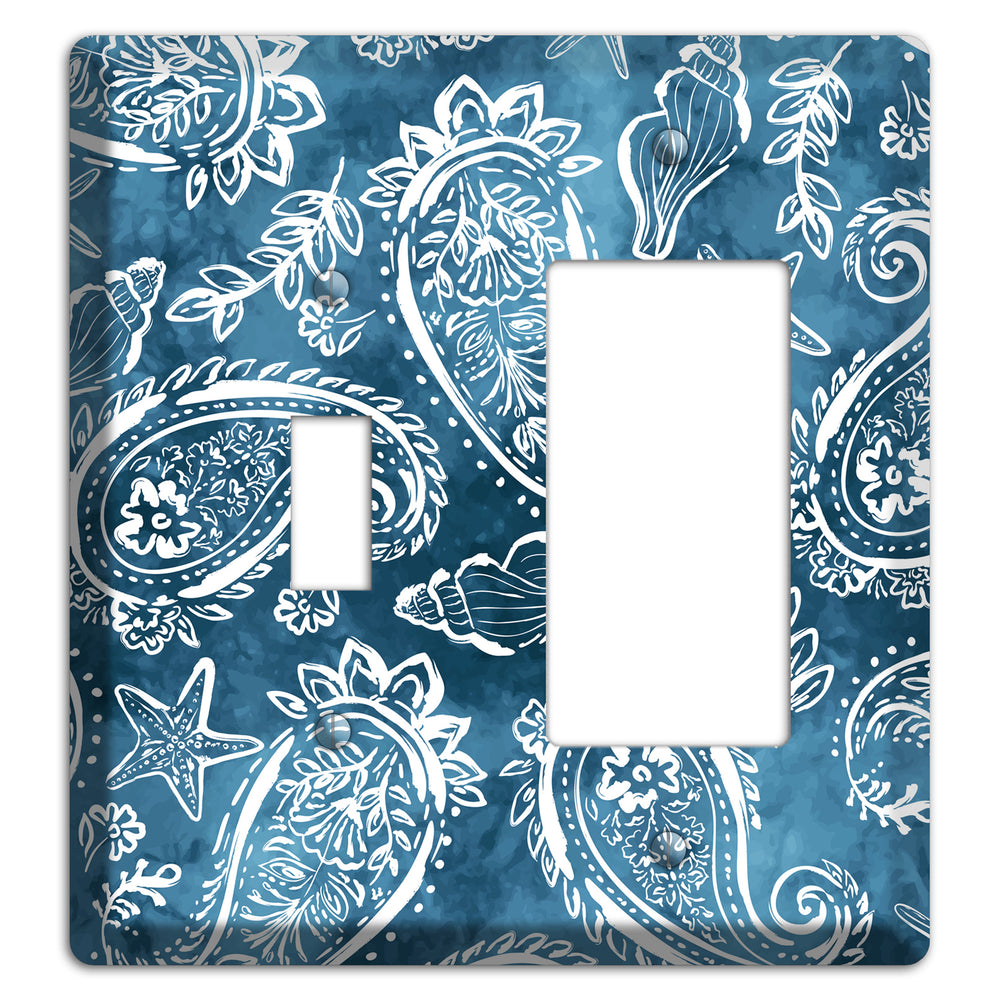 Indigo Tide Paisley Toggle / Rocker Wallplate