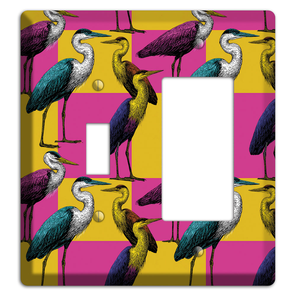 Magenta Heron Grid Toggle / Rocker Wallplate