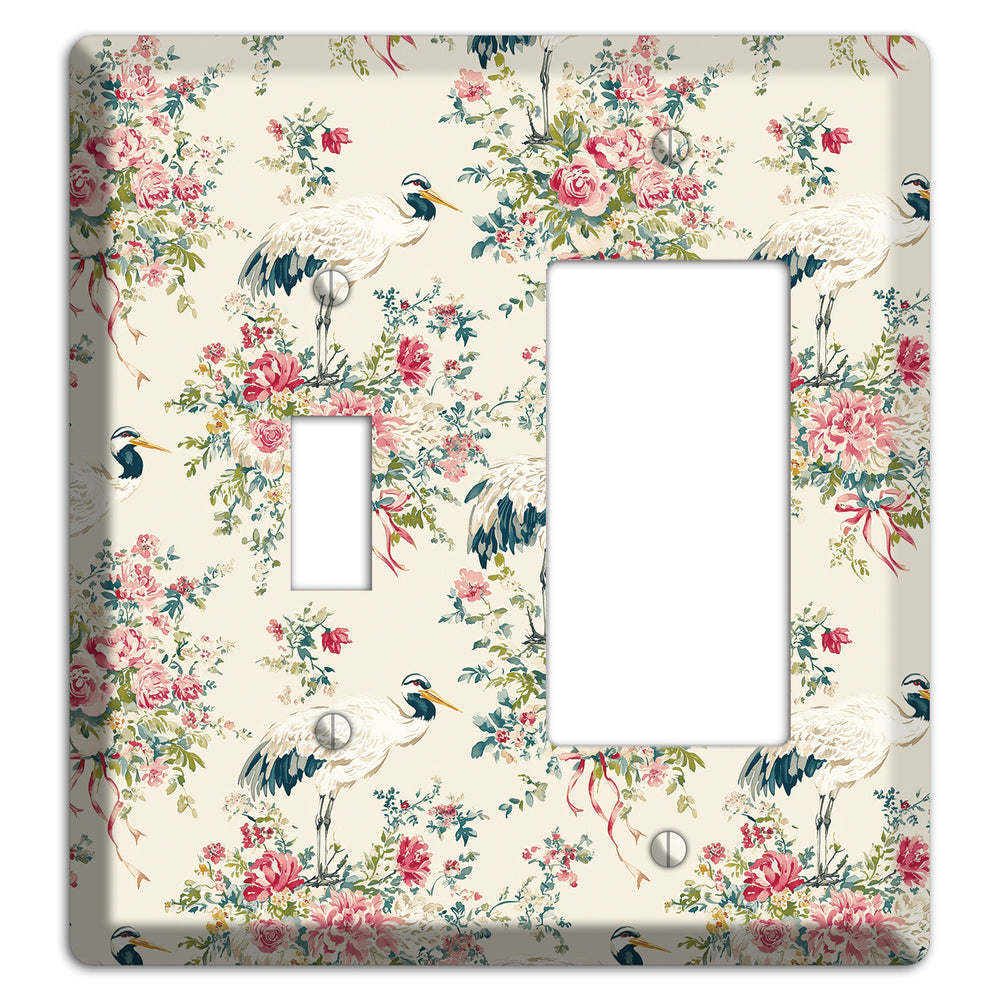 Blossom & Crane Toggle / Rocker Wallplate