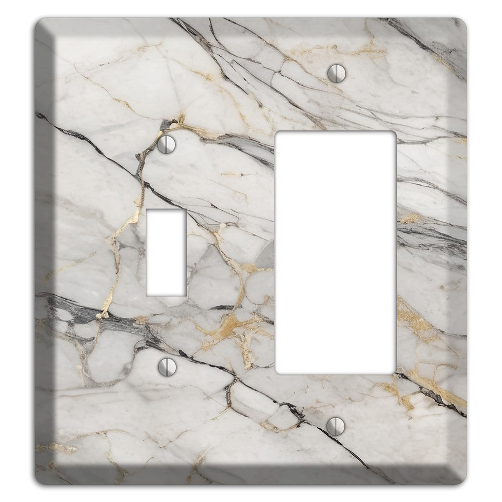 Roman Coffee Marble Toggle / Rocker Wallplate