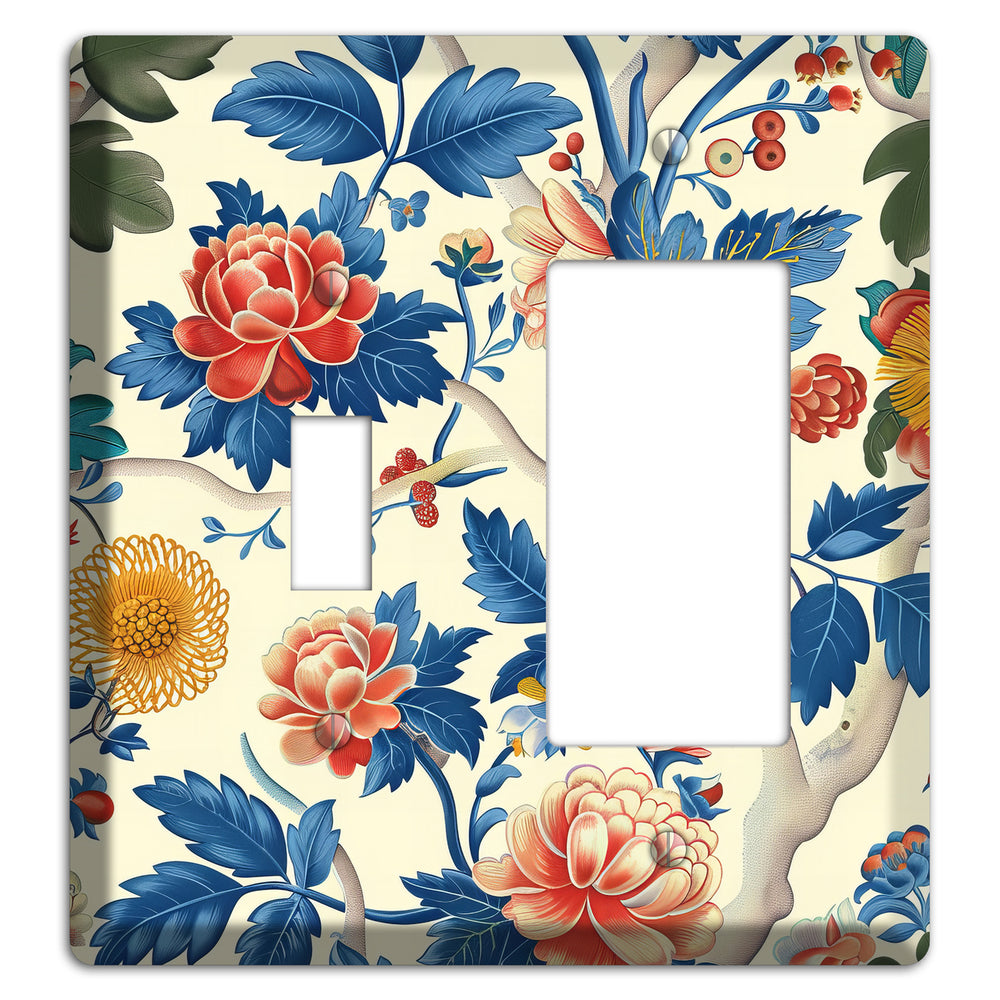 Porcelain Garden Riot Toggle / Rocker Wallplate
