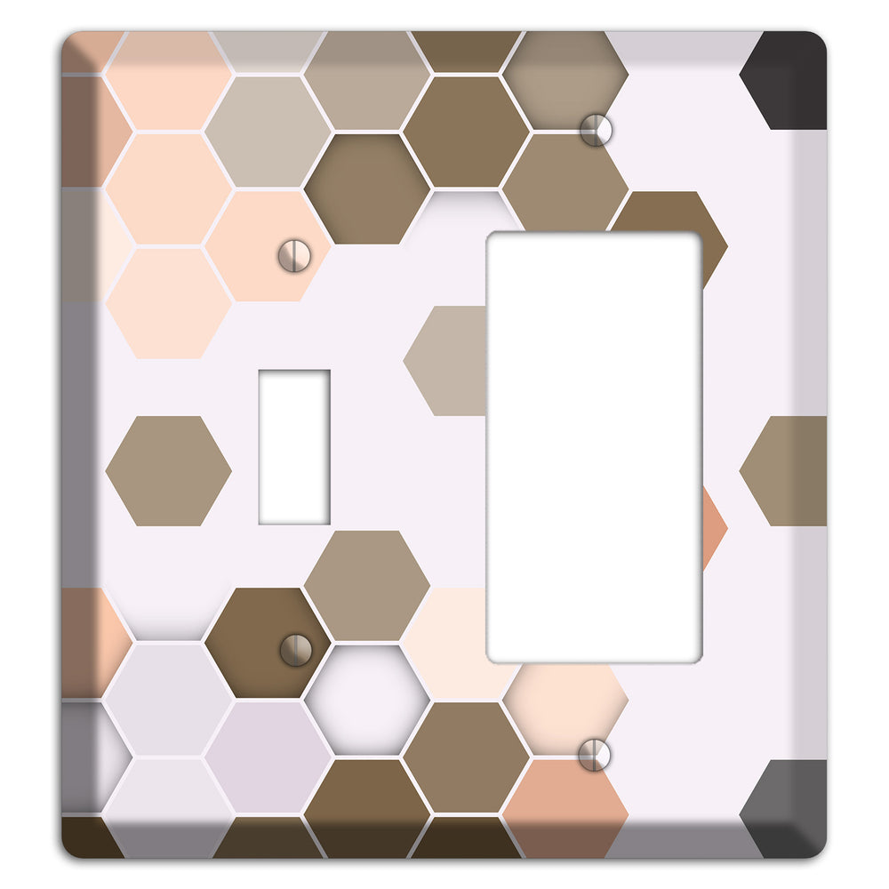 Clay & Terracotta Geometric Tiling Toggle / Rocker Wallplate