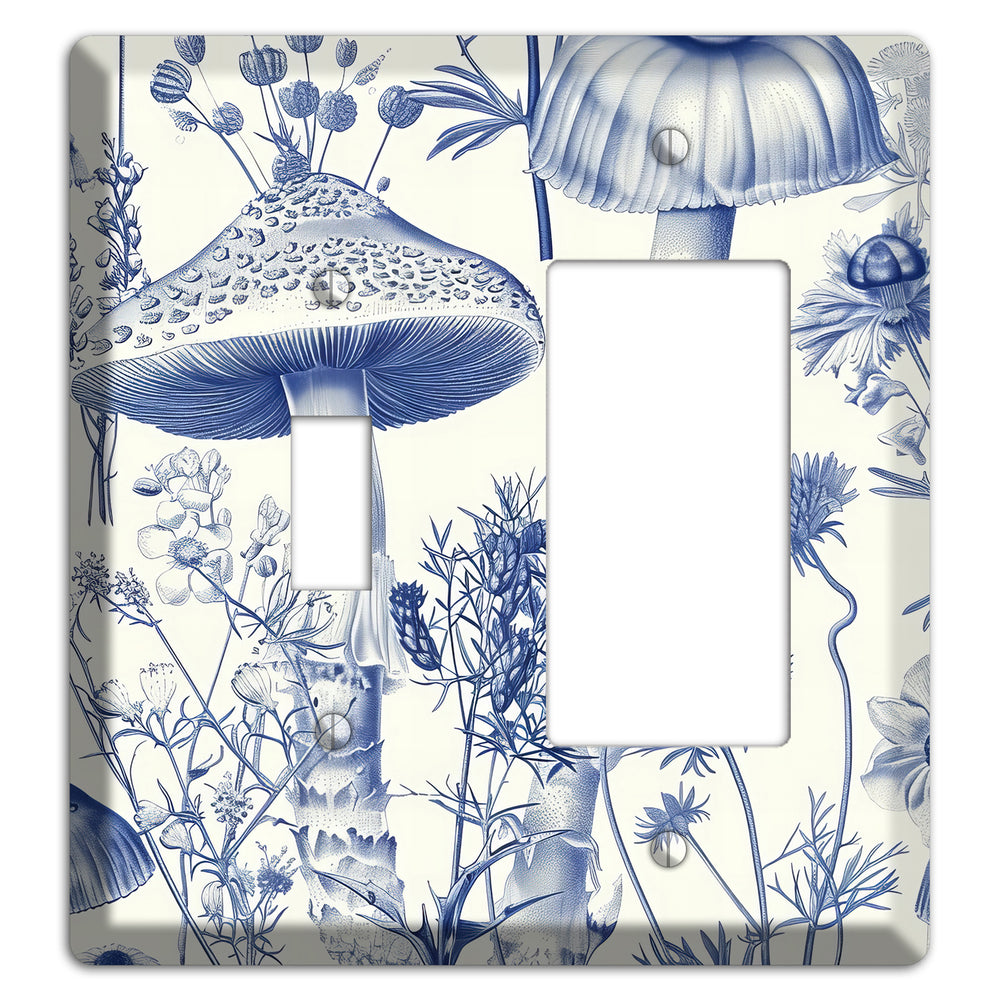 Cobalt Spore Garden Toggle / Rocker Wallplate