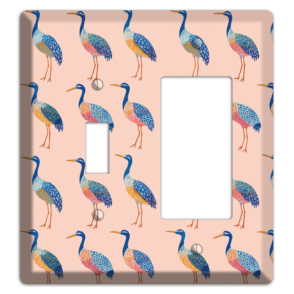 Blush Heron Parade Toggle / Rocker Wallplate