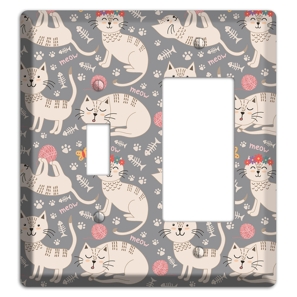 Meow Mix (Gray) Toggle / Rocker Wallplate