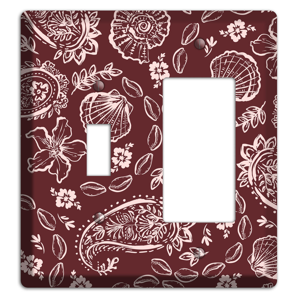 Crimson Shell Paisley Toggle / Rocker Wallplate