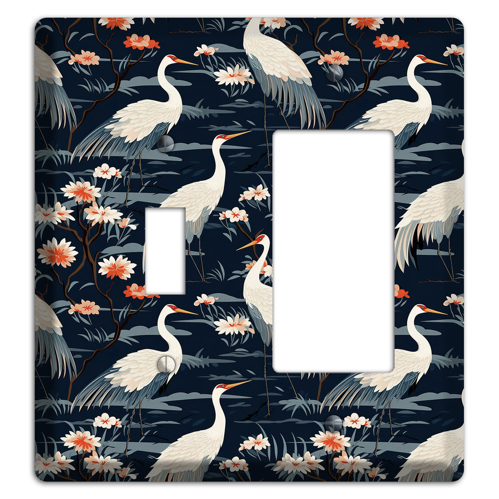 Navy Heron Nocturne Toggle / Rocker Wallplate