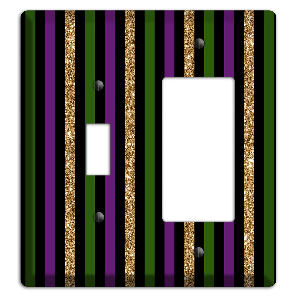 Carnival Stripes: Noir Toggle / Rocker Wallplate