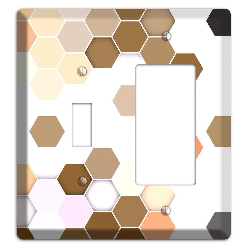 Hex Grid ‚Äì Sunset Terracotta Toggle / Rocker Wallplate