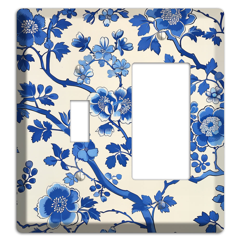Porcelain Garden Bloom Toggle / Rocker Wallplate