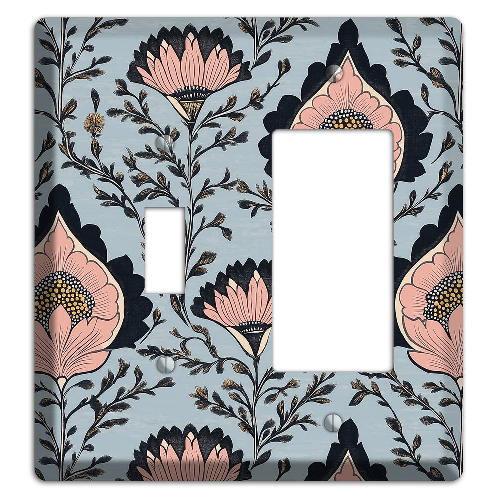Lotus & Damask Dusk Toggle / Rocker Wallplate