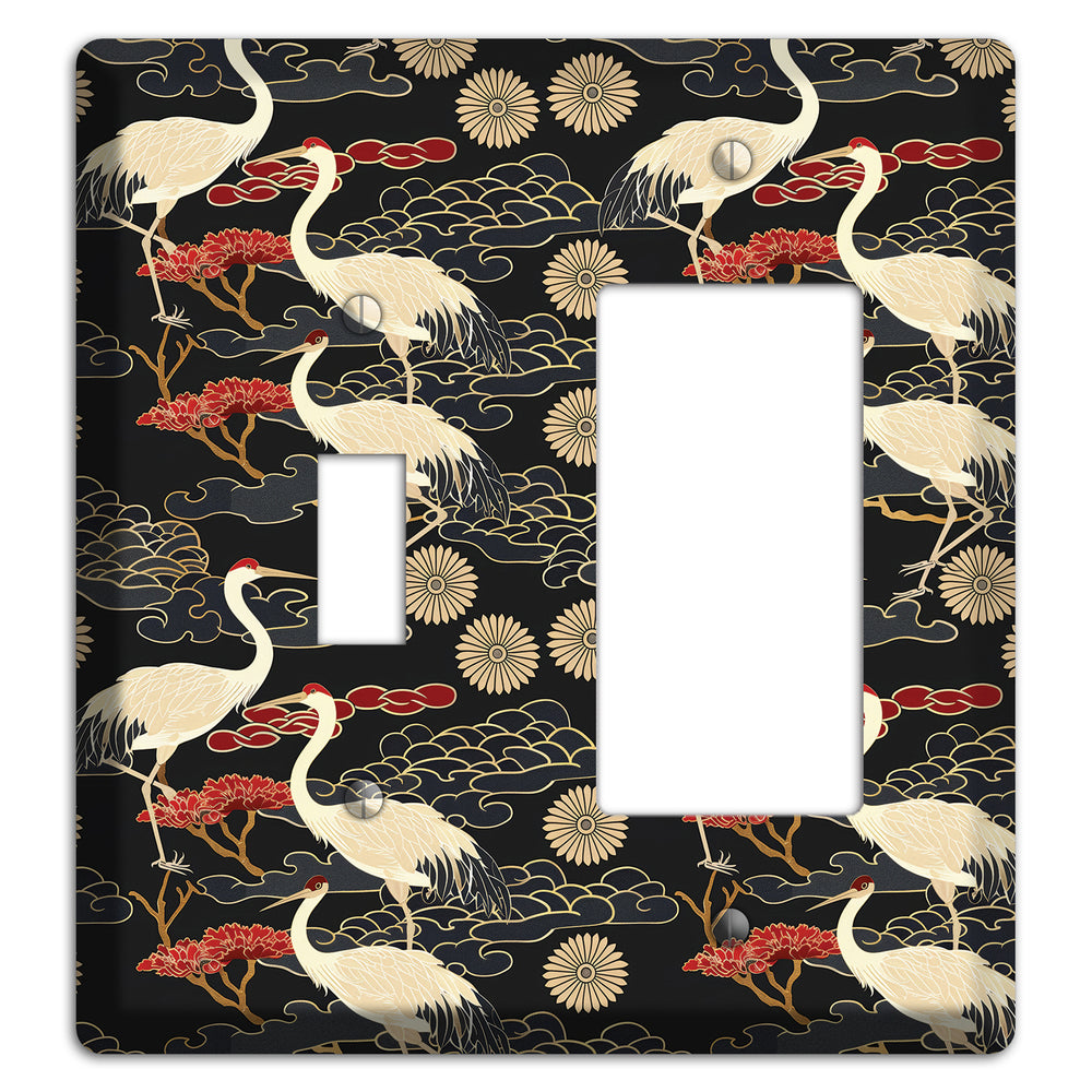 Obsidian Crane Procession Toggle / Rocker Wallplate