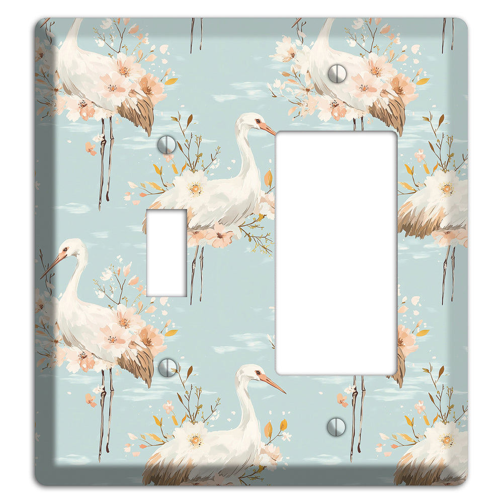 Celadon Crane Reverie Toggle / Rocker Wallplate