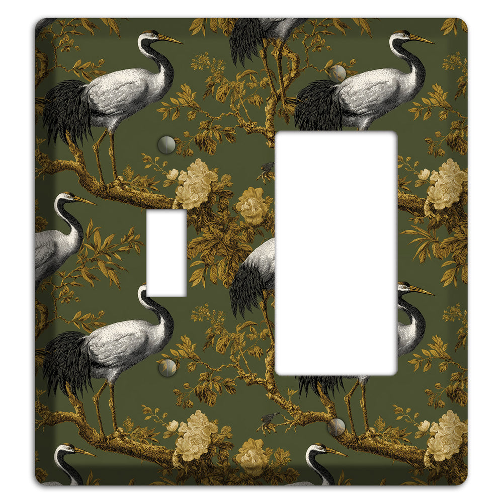 Olive Toile Sanctuary Toggle / Rocker Wallplate